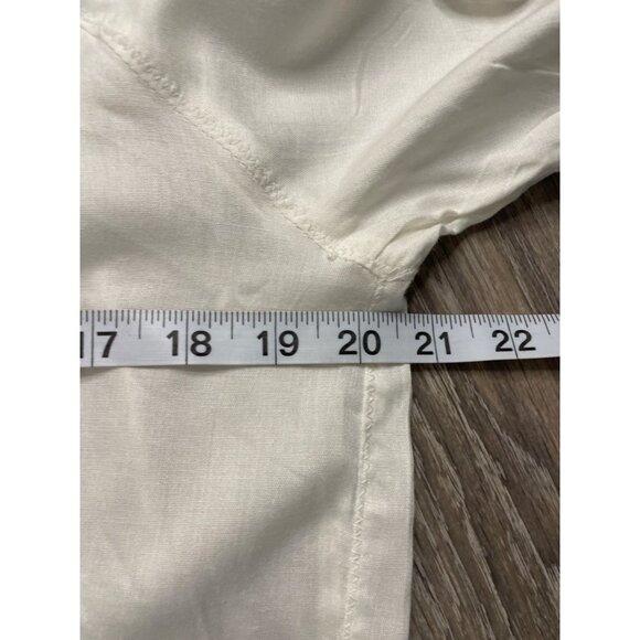 NY Collection White Embroidered Short Sleeved Boho Cotton Blouse Top Sz SP - Picture 9 of 11